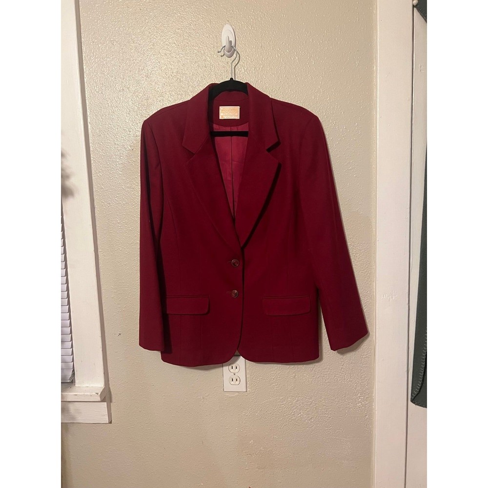 Pendleton Vintage Red Wool Blazer Size 14